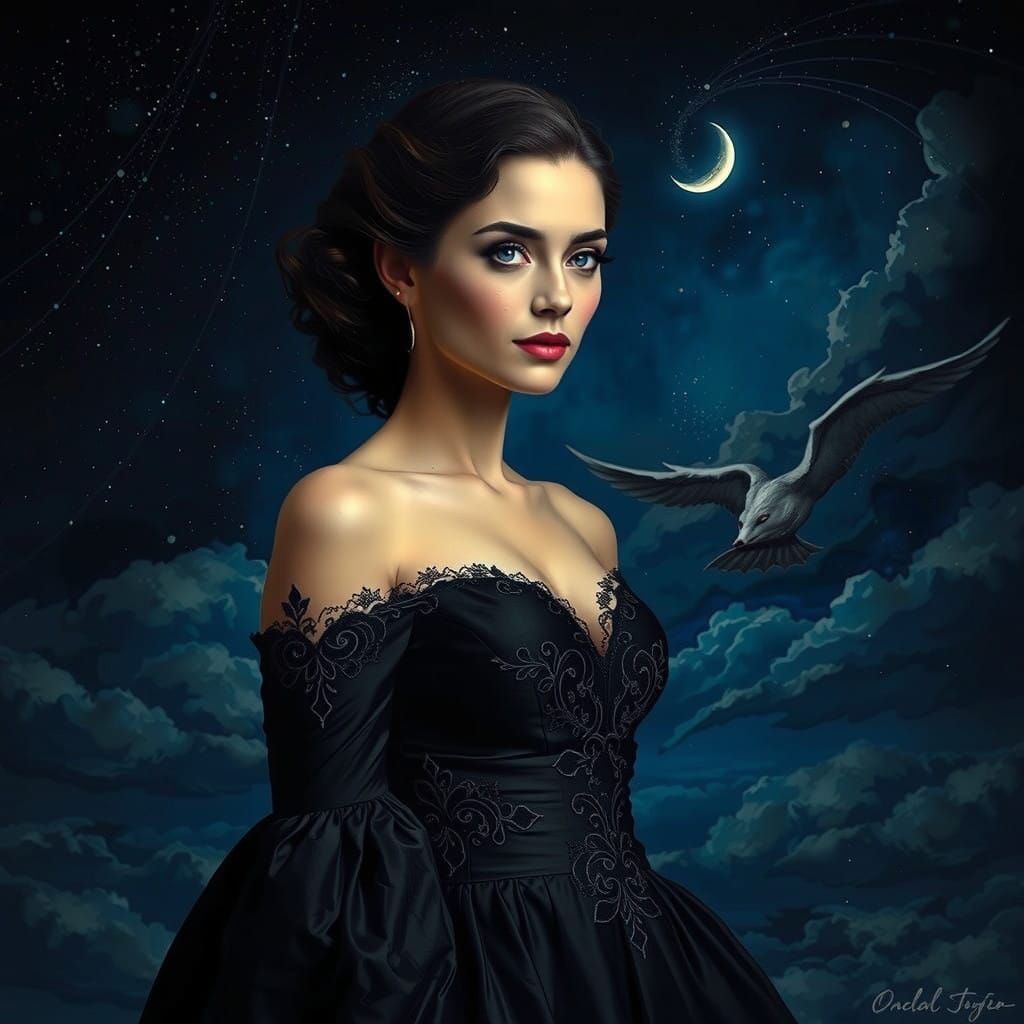 Ethereal Nighttime Goddess by Moonlight
