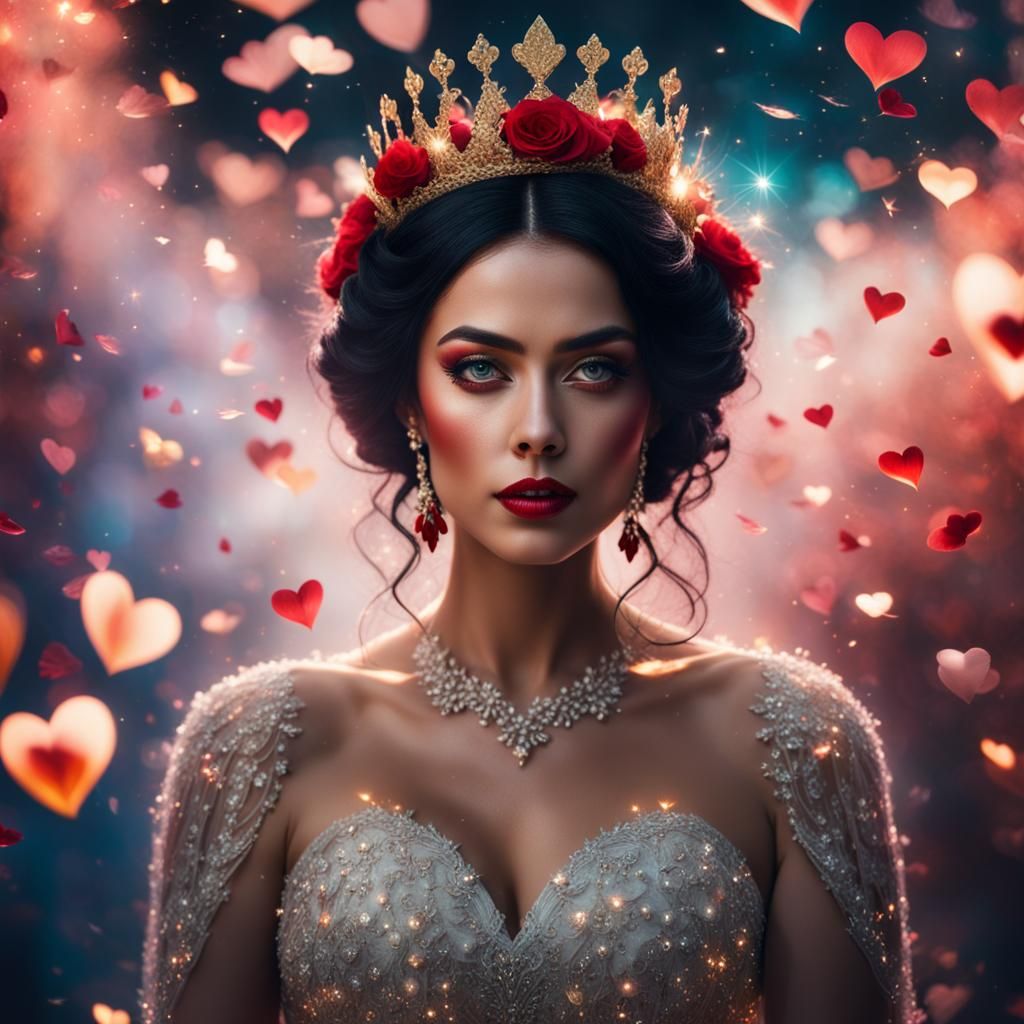 Gorgeous Queen of Hearts in Romantic Portrait