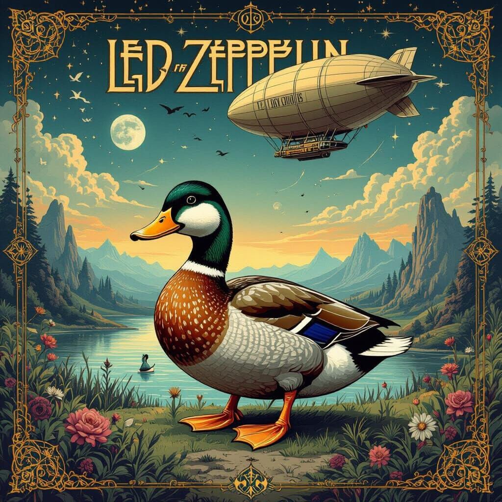 Duck Zeppelin in Album Art Style