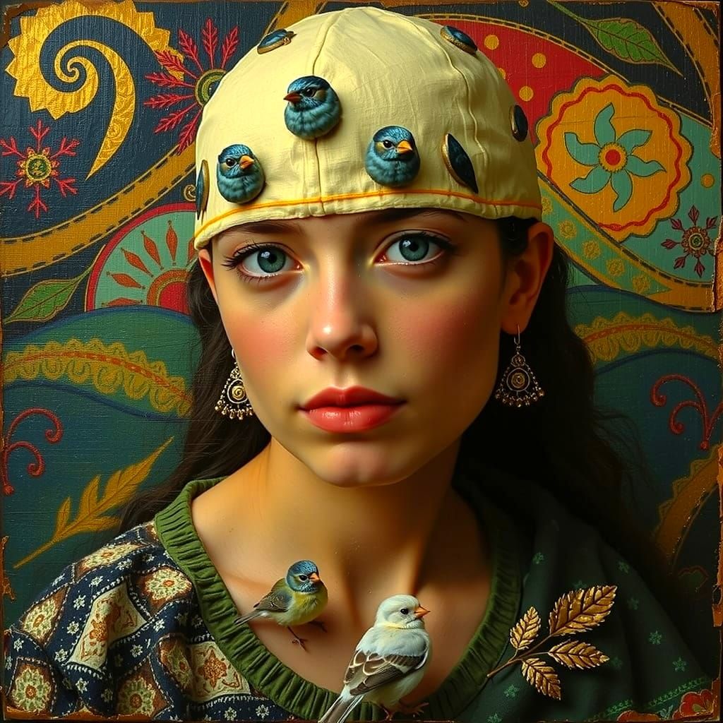 Birds, Checkers, and Gentle Hands: A Tranquil Scene