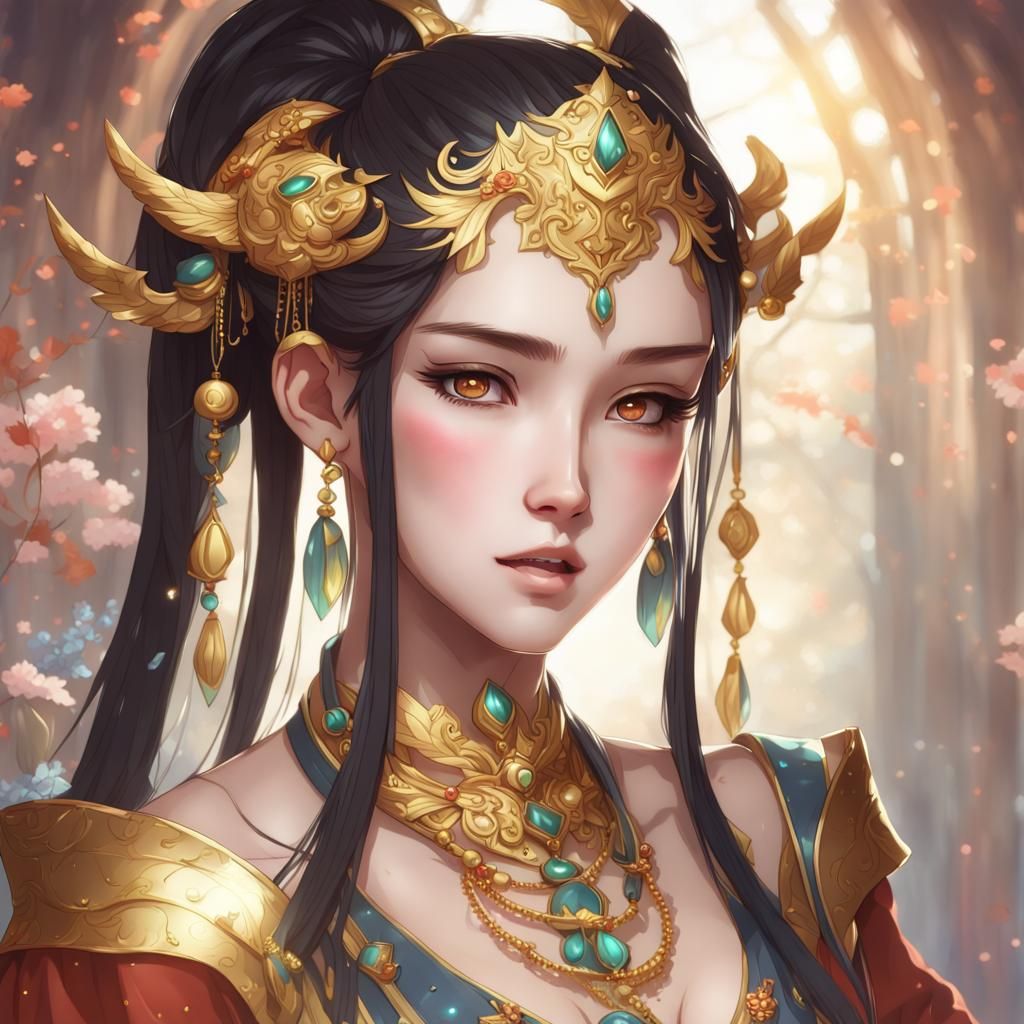 Anime Princess in Xianxia Fantasy Art Style