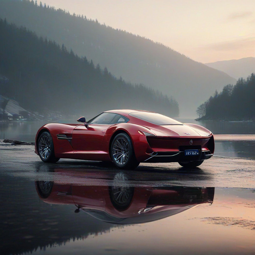 Ethereal Hypercar Confronts Snowy Vosges Dawn