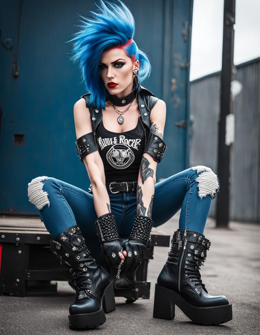 Woman Model in Metal Fashion