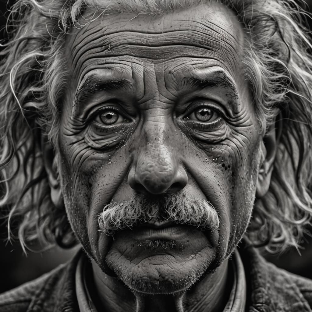 Einstein's Introspective Portrait in Ambient Light