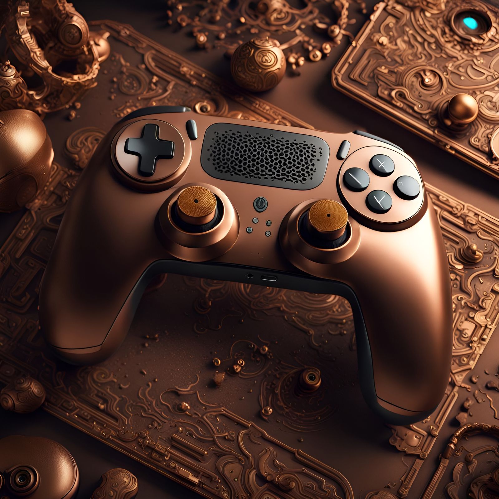 Bronze Dualsense Controller as Matte Painting