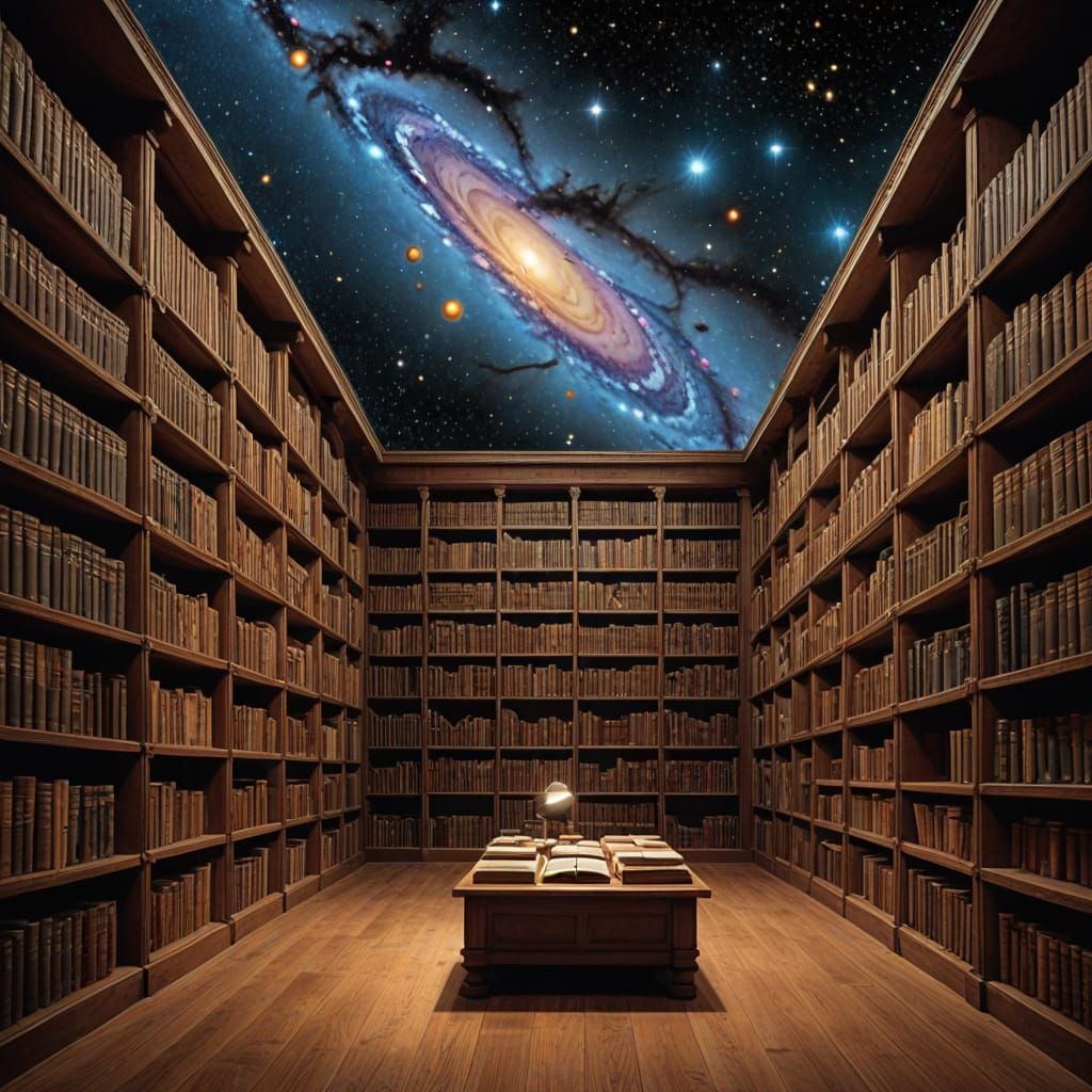 Cosmic Library: A Quest for Knowledge