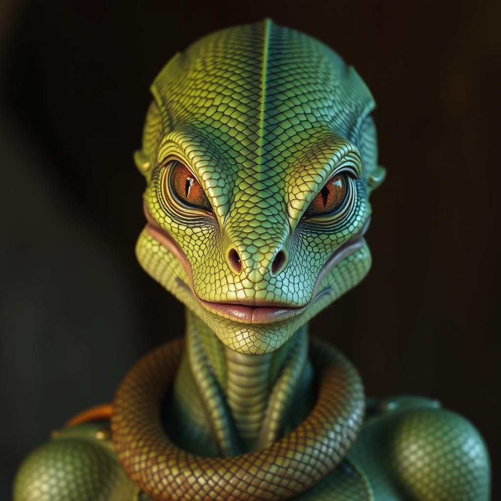 Exotic Alien Woman with Snake Eyes
