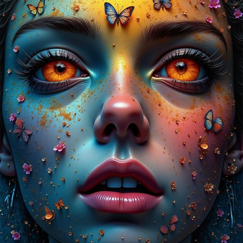 Elegant Watercolor Scene of a Lady Riding a Horse in a Green...