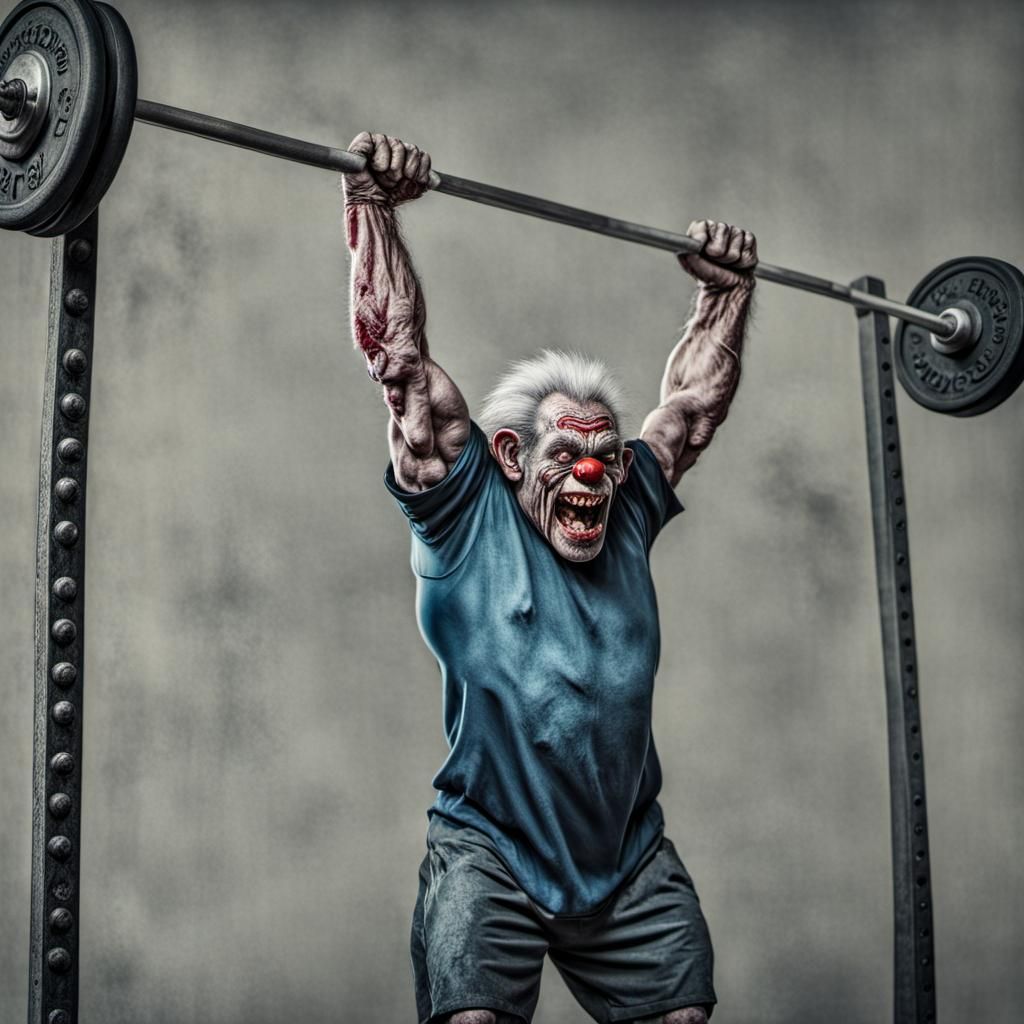 Zombie Monkey Clown Old Man Weightlifter