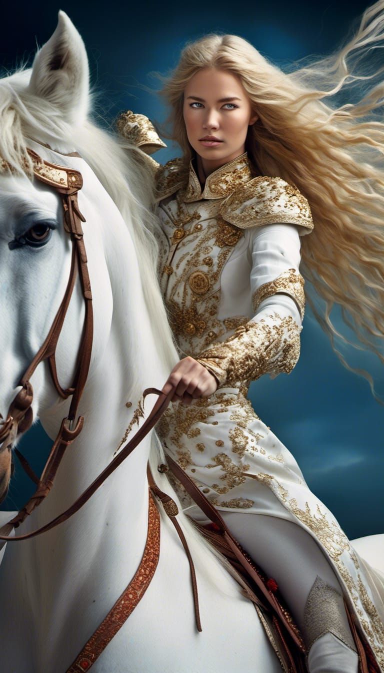 Valkyrie on Flying Horse: Professional Portrait