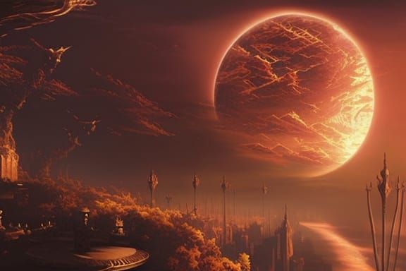 Dark Fantasy Landscape in Digital Matte Painting Style