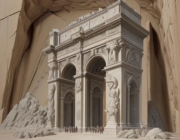 Da Vinci-Style Schematic of an Underground Archaeological Si...