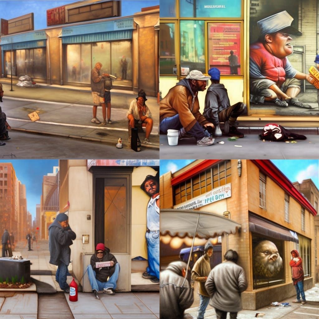 Homelessness and Wealth: Social Realism Painting