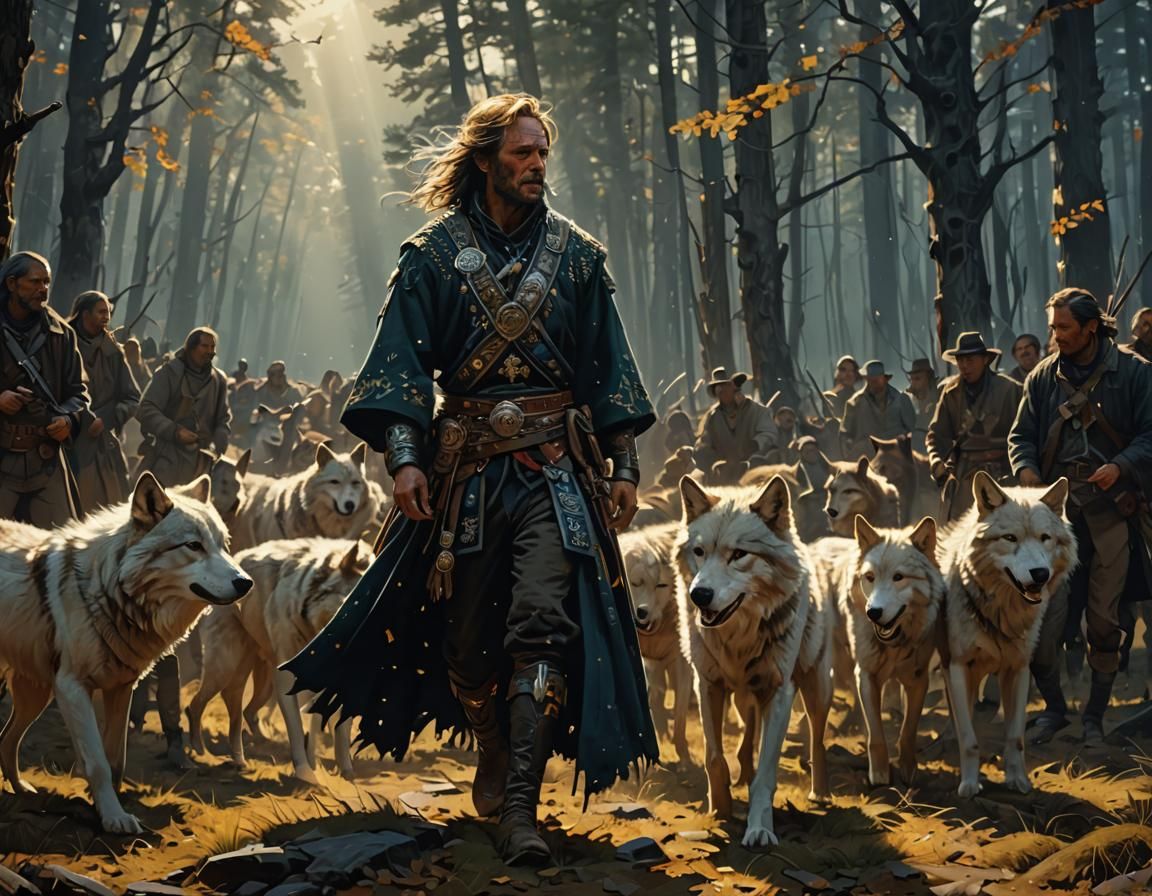 Dances With Wolves: Dramatic 3D Rendered Image