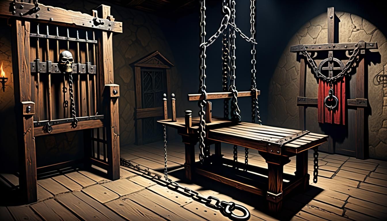 Medieval Torture Room with Implements of Torture
