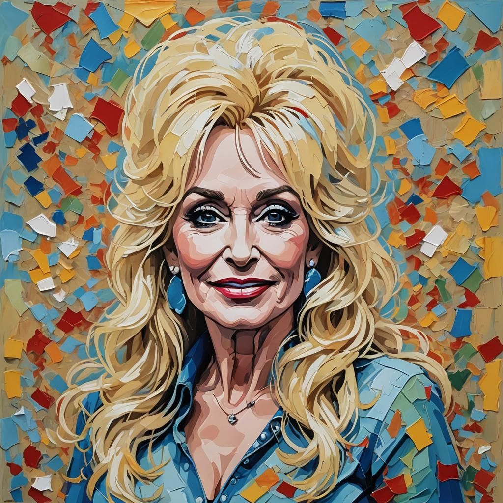 Dolly Parton as Impasto Abstract Art