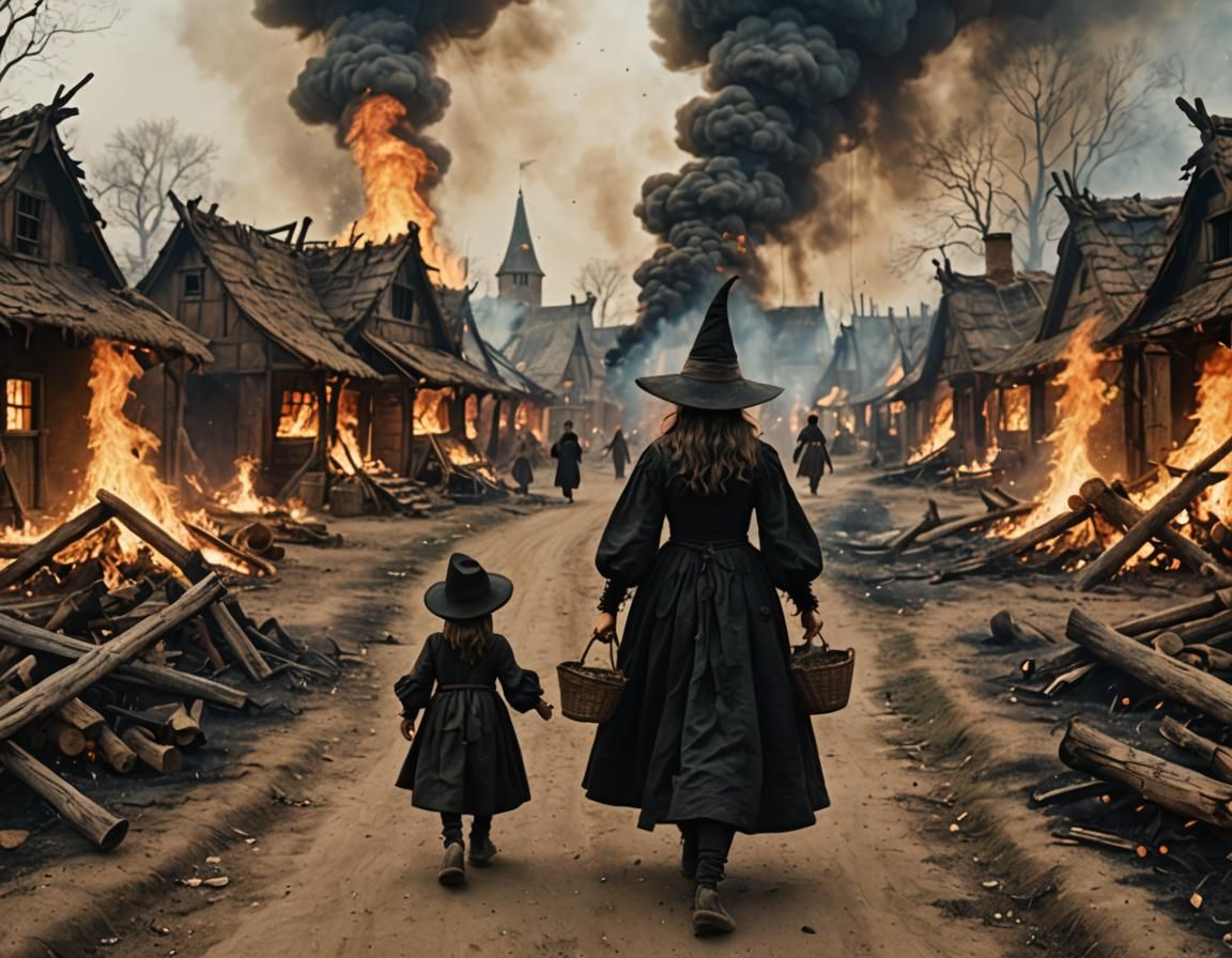 Witch Atones Burning Village in 17th Century