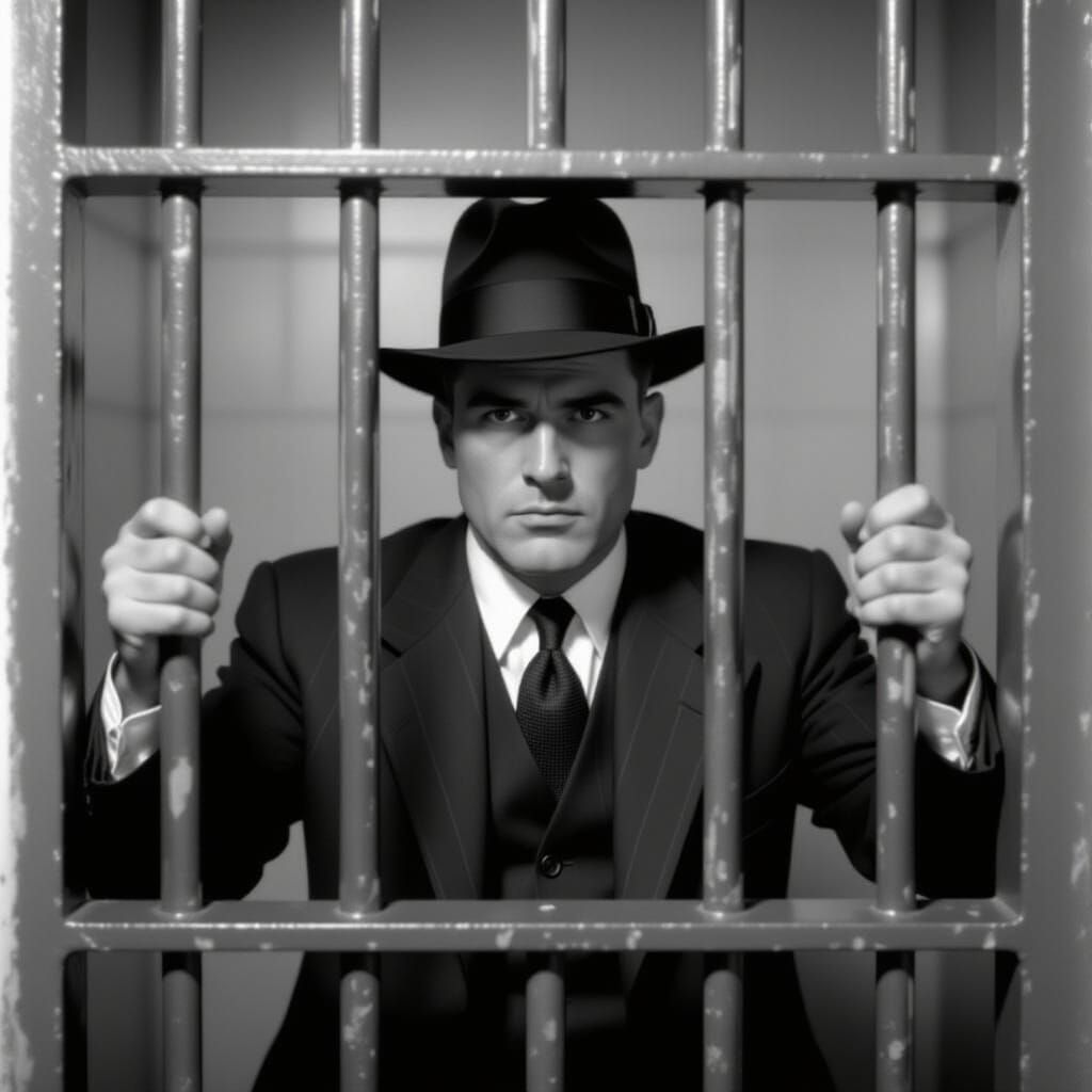 Trump as Silent Film Star Behind Bars