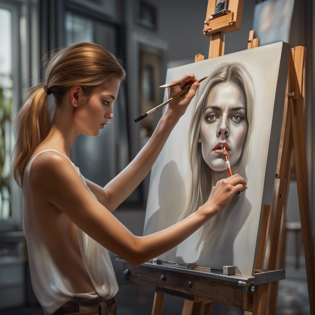 Photorealistic Self-Portrait by Helmut Newton