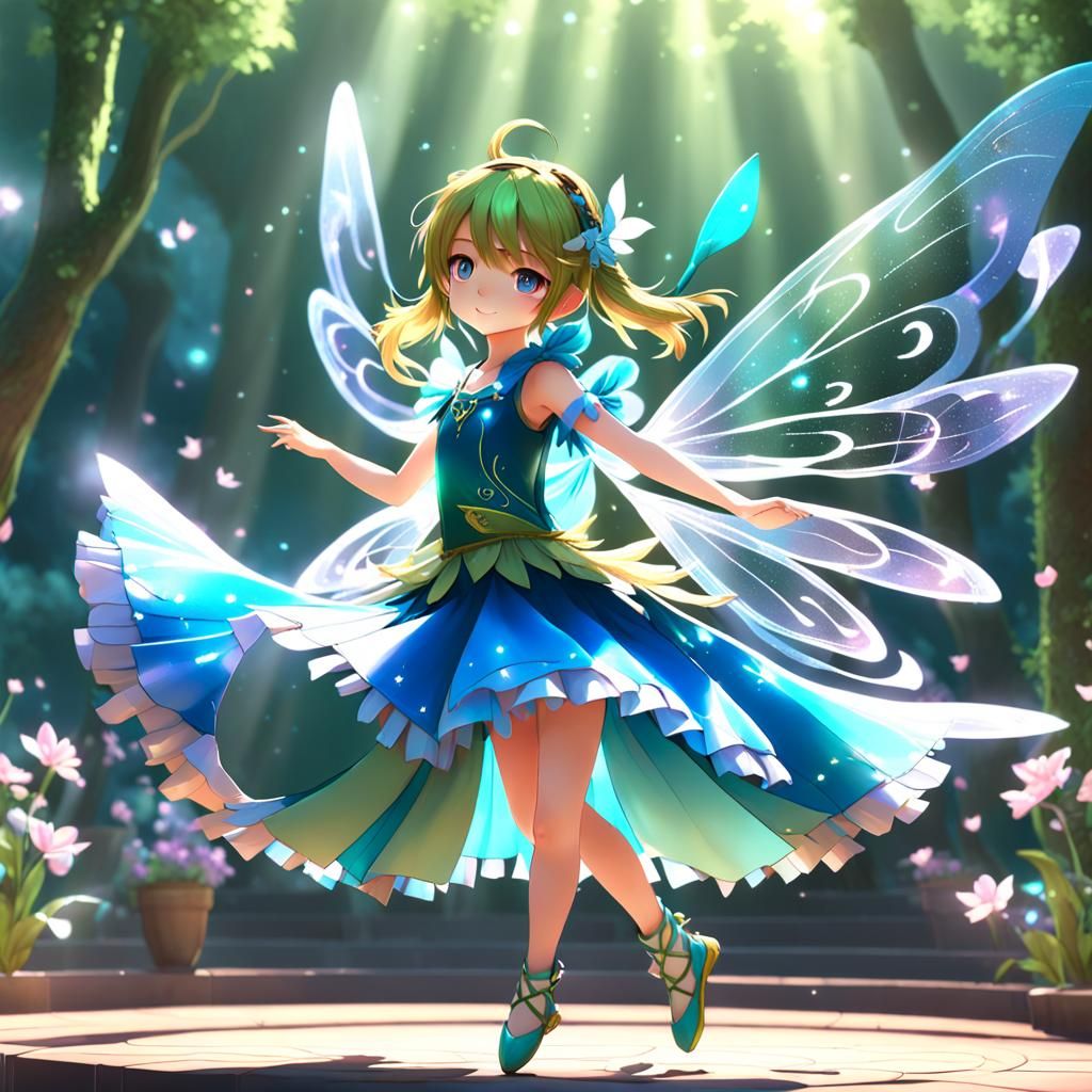 Anime Fairy Dancing in Detailed 3D Art