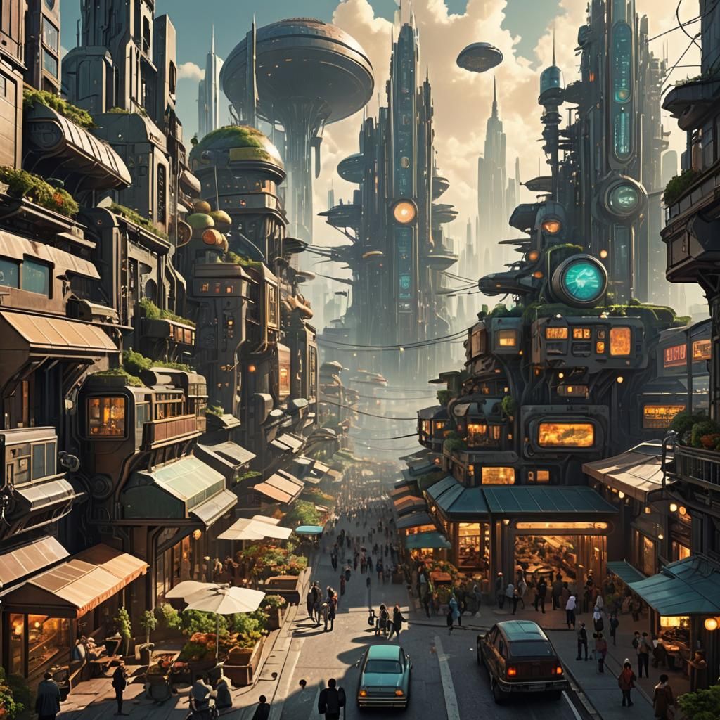 Futuristic Lunarpunk City in 3024