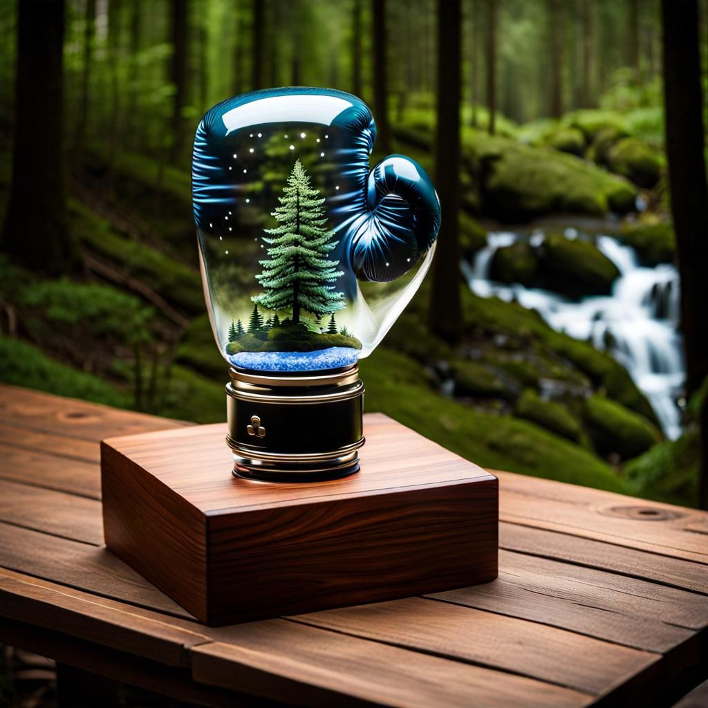 Crystal Boxing Glove Sculpture