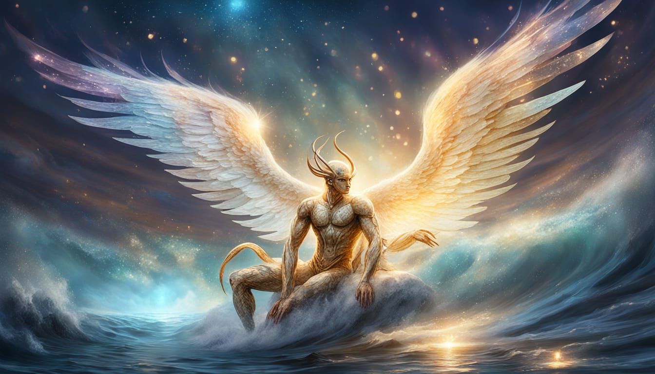 Mercury and Cancer: Mythical Digital Art