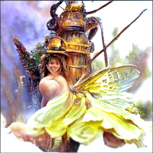 Ethereal Honey Bee Fairy in Dreamlike Fantasy