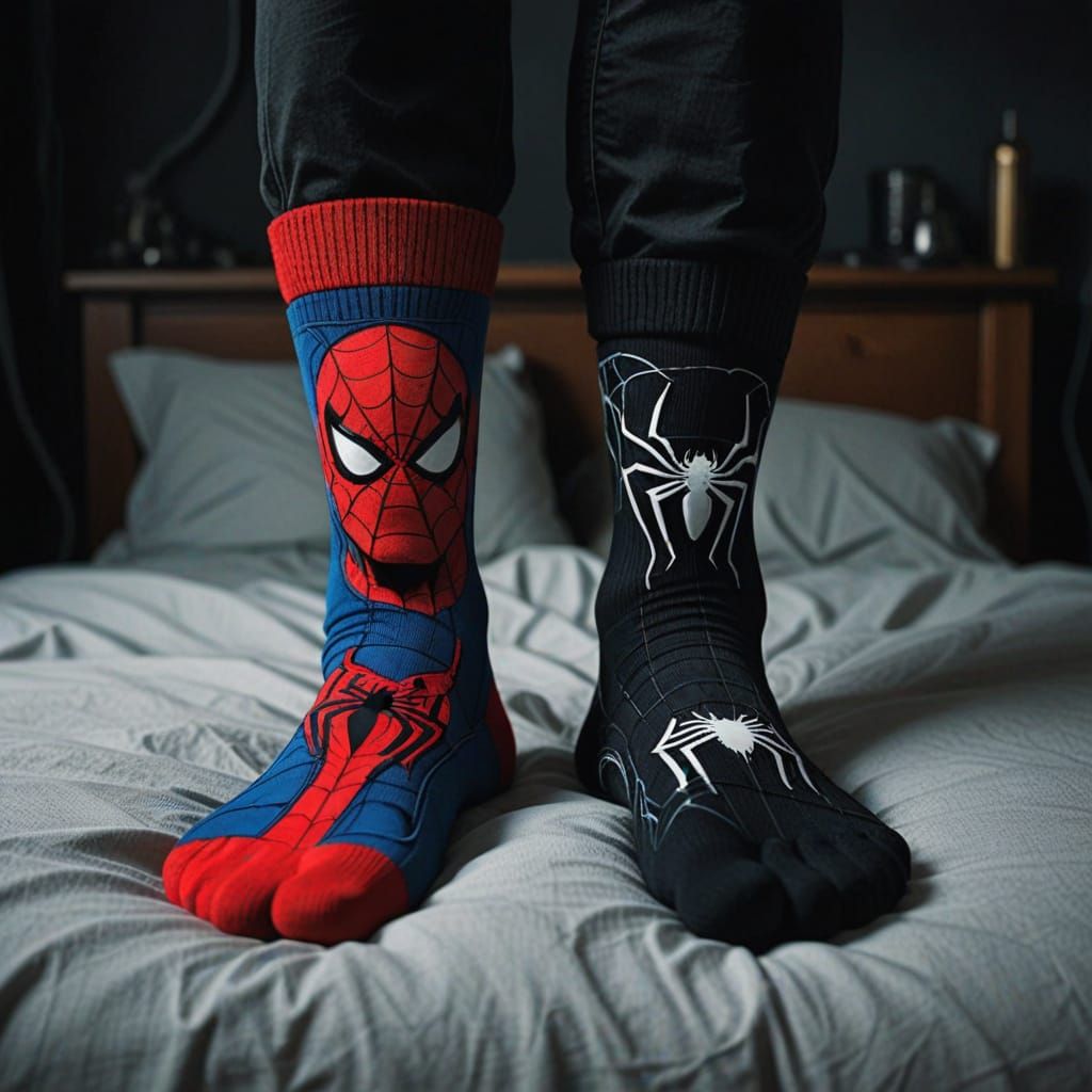 Spiderman vs Venom: A Dark Surrealist Face-Off