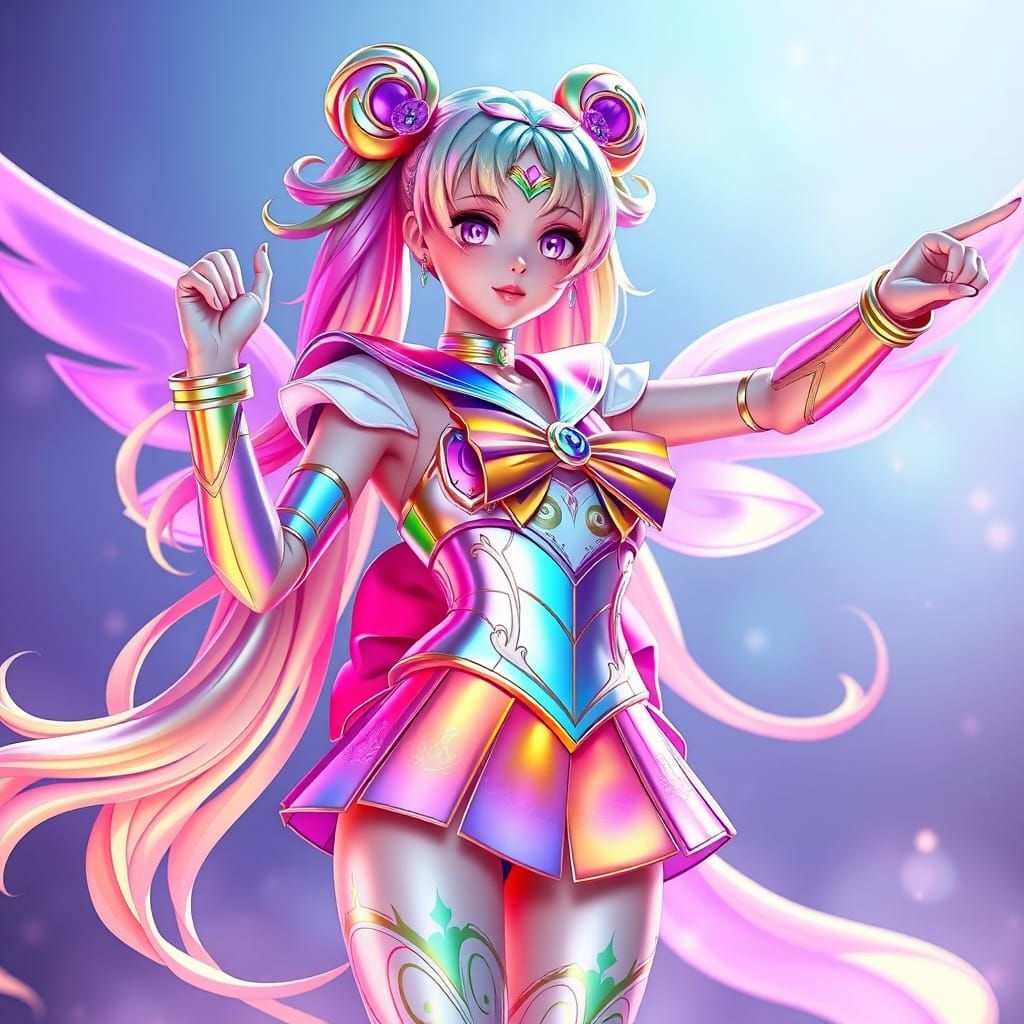 Vibrant Sailor Senshi Embodies Whimsical Anime Spirit