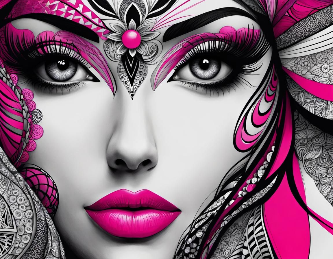 The Form of a Woman's Face :::
"Zentangle"