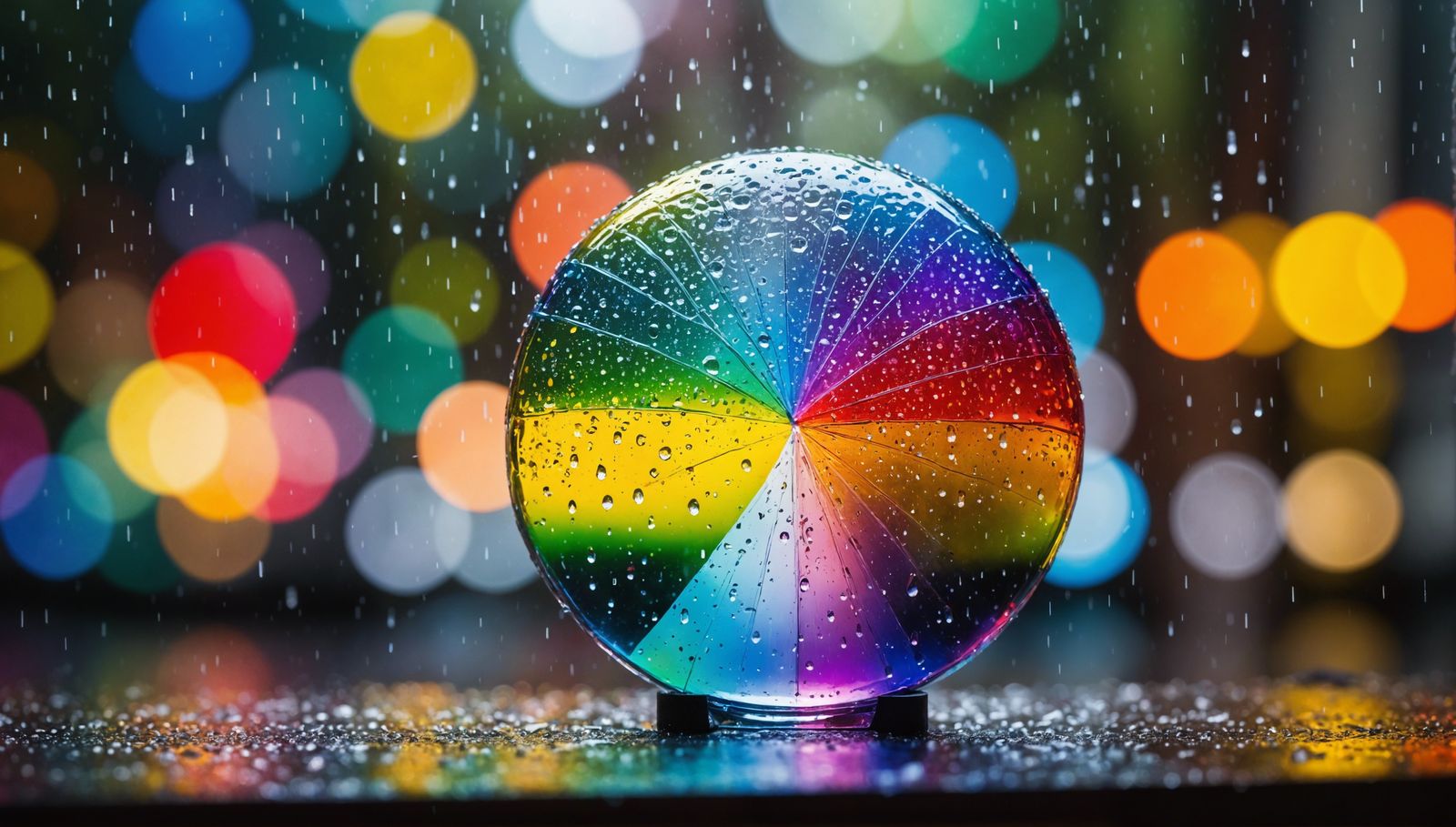 Rainbow Rain: A Glass Sculpture in Natural Light