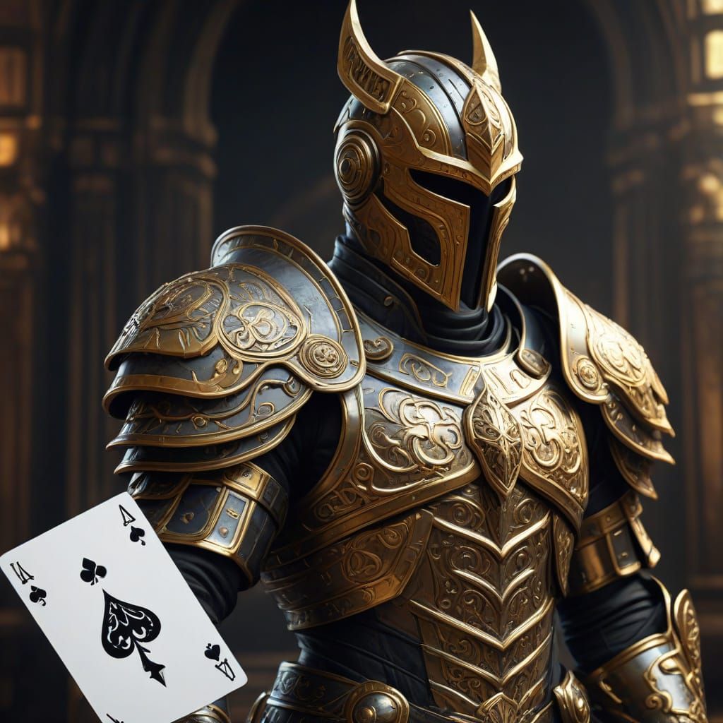 Warrior Embodies Suit of Clubs in Fantasy Concept Art