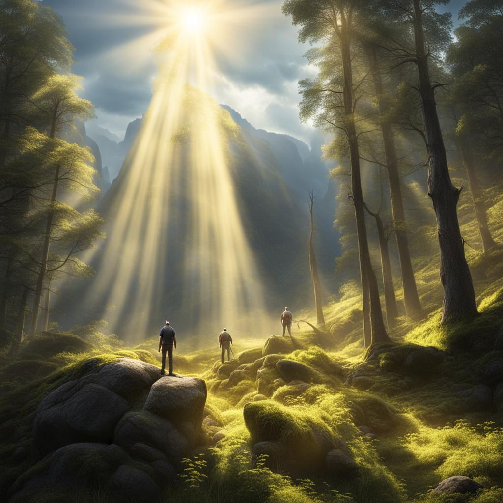 Giants Bathed in Light in a Realistic Valley