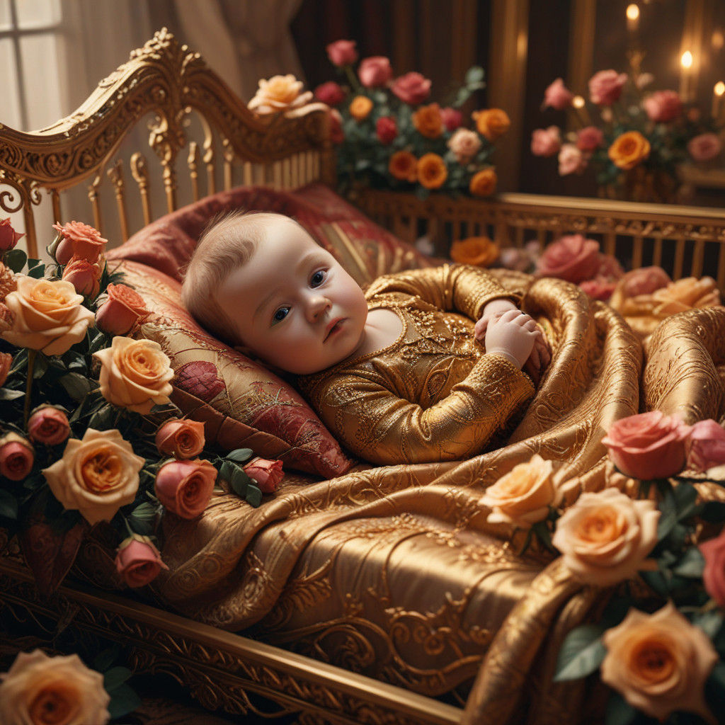 Epic Luxury Baby Scene in Warm Golden Light