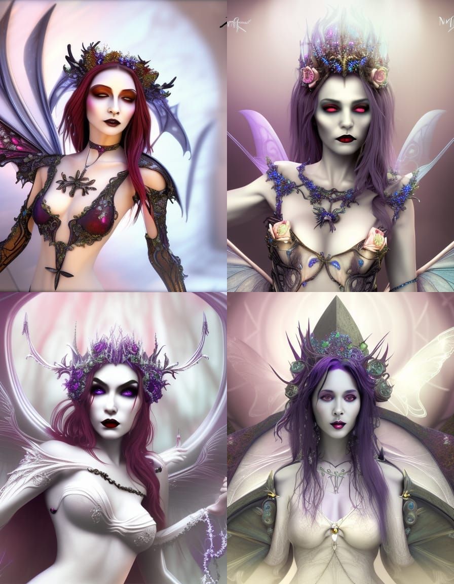 Ethereal Fairy Queen in Ornate Vampire Coffin