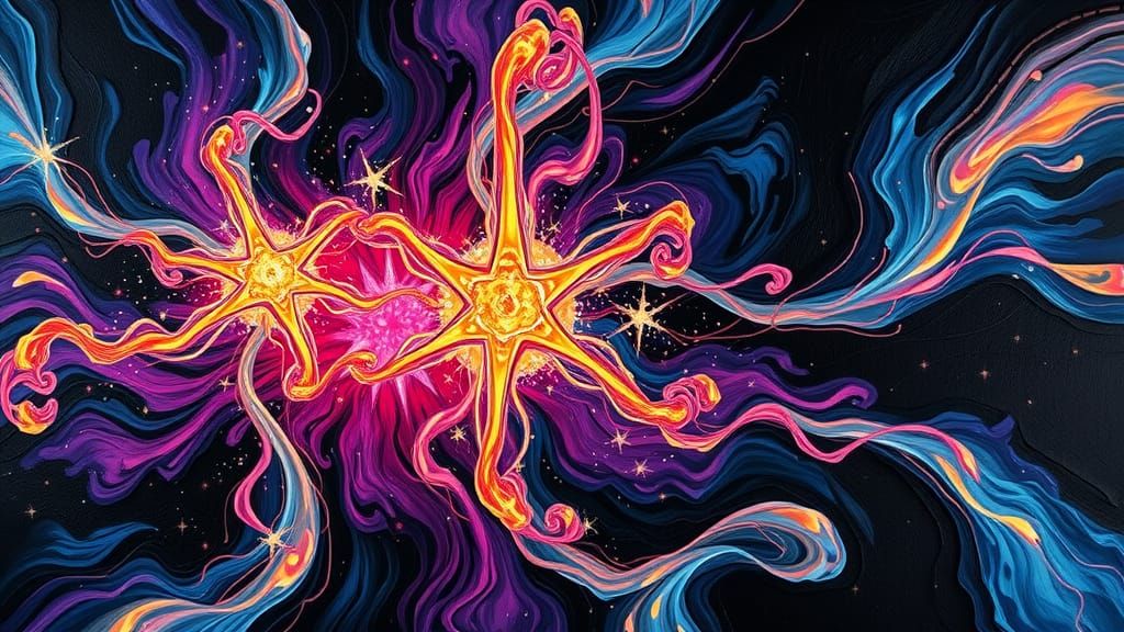 Iridescent Plasma Maelstrom with Newborn Stars: Impasto Pain...