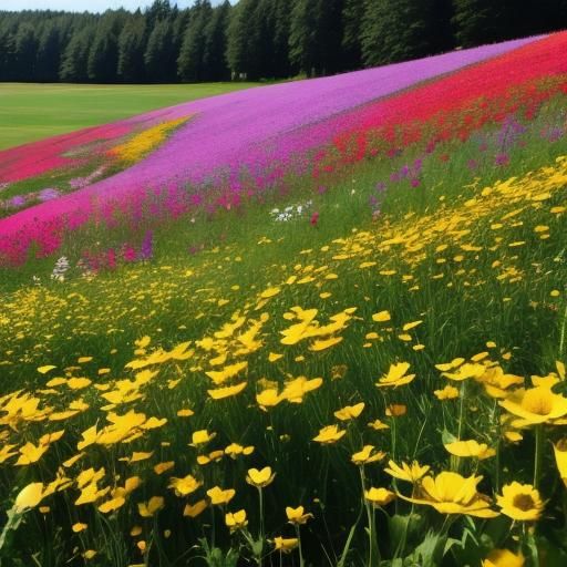 Picturesque Flower Meadow in Full Bloom