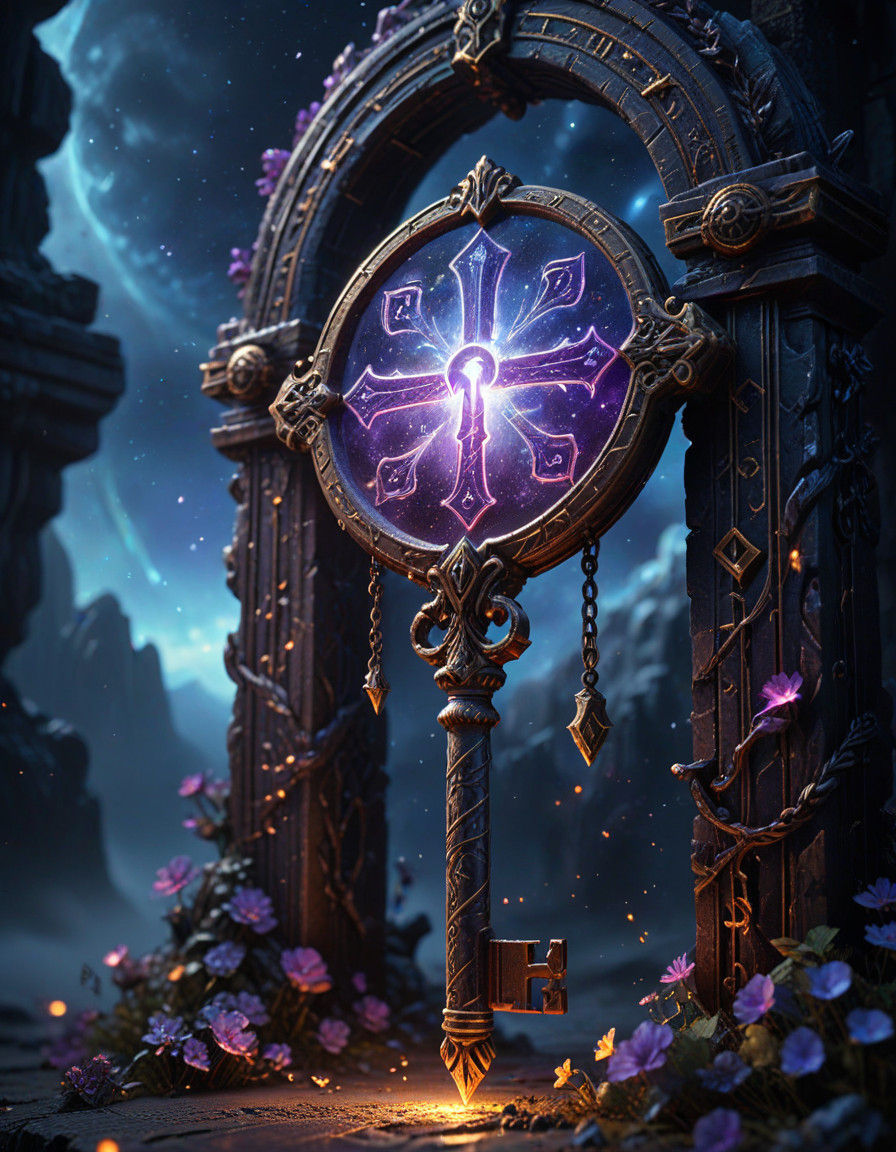 Mystical Key in Ethereal Portal