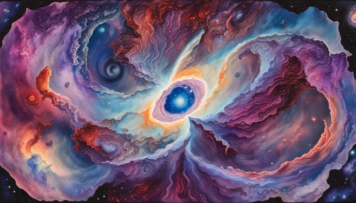 Epic Nebula Formation in Gouache and Watercolor