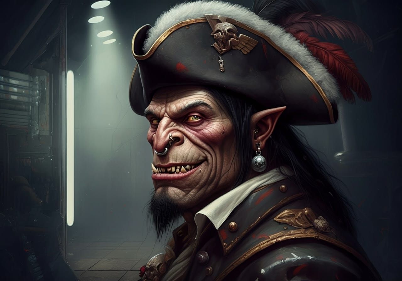 Gothic Sci-Fi Pirate in Opulent Baroque Style