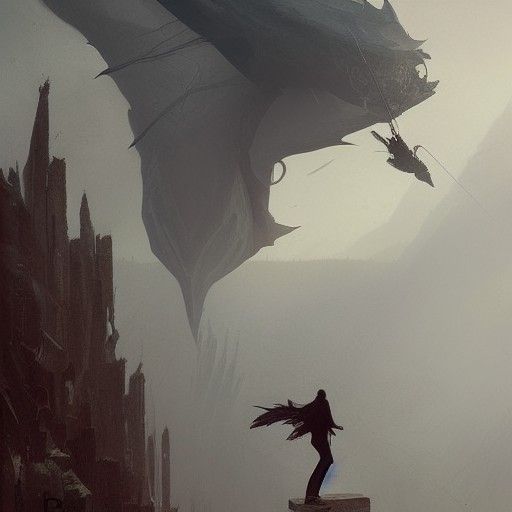 Sinister Perpetual Descent in Dark Fantasy Style