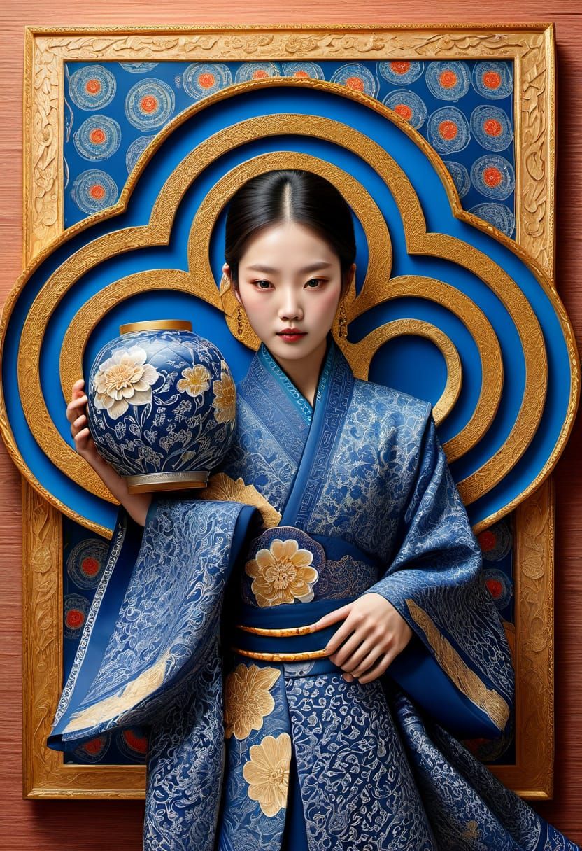 Ethereal Korean Beauty in Traditional Hanbok Attire