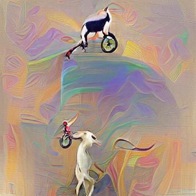 Goat Rides Unicycle in Amusing Scene