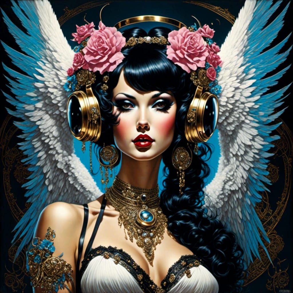 Panda Angel Pinup in LORA Style