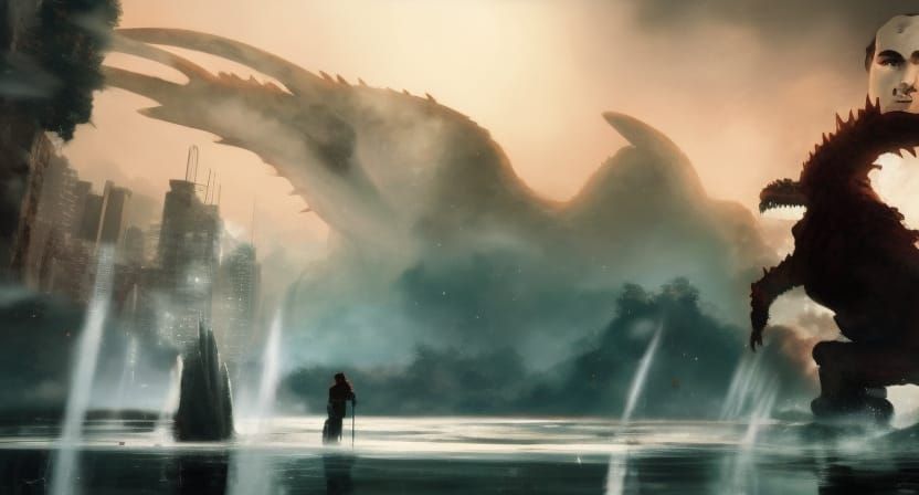 Godzilla vs Crab: Dark Fantasy Concept Art