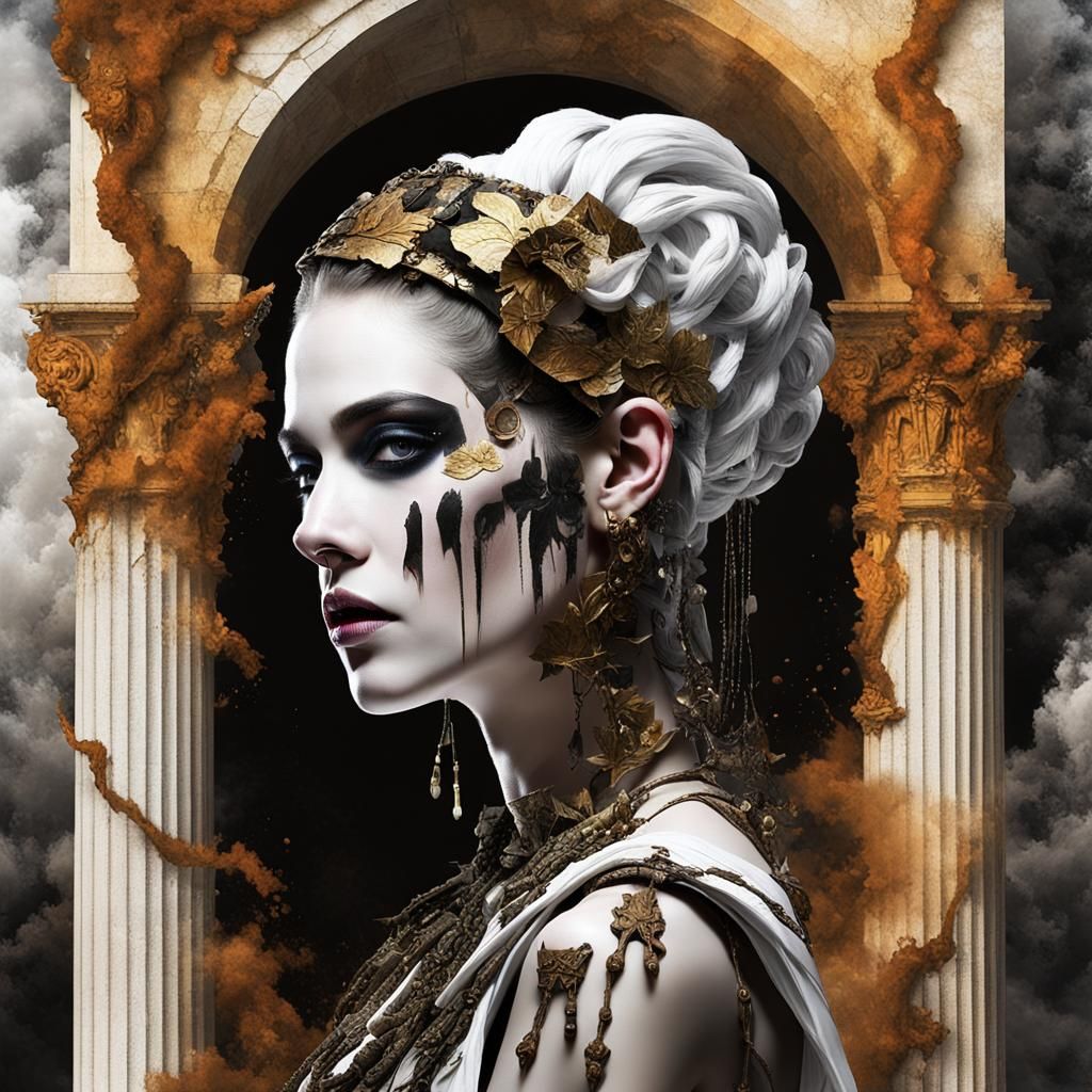 Cybergoth Model in an Alma-Tadema Inspired Art Exhibit