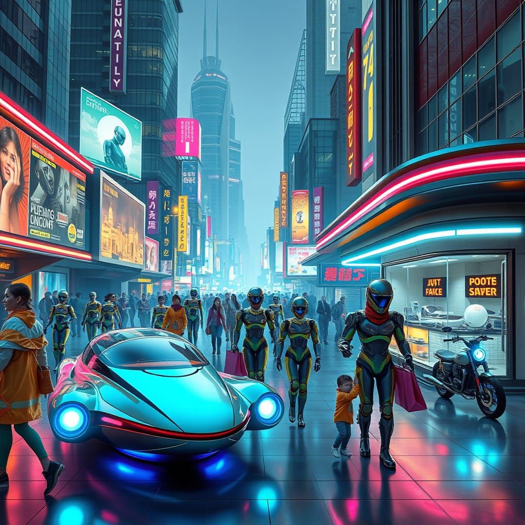 Neon Dreams in Cyberpunk Metropolis