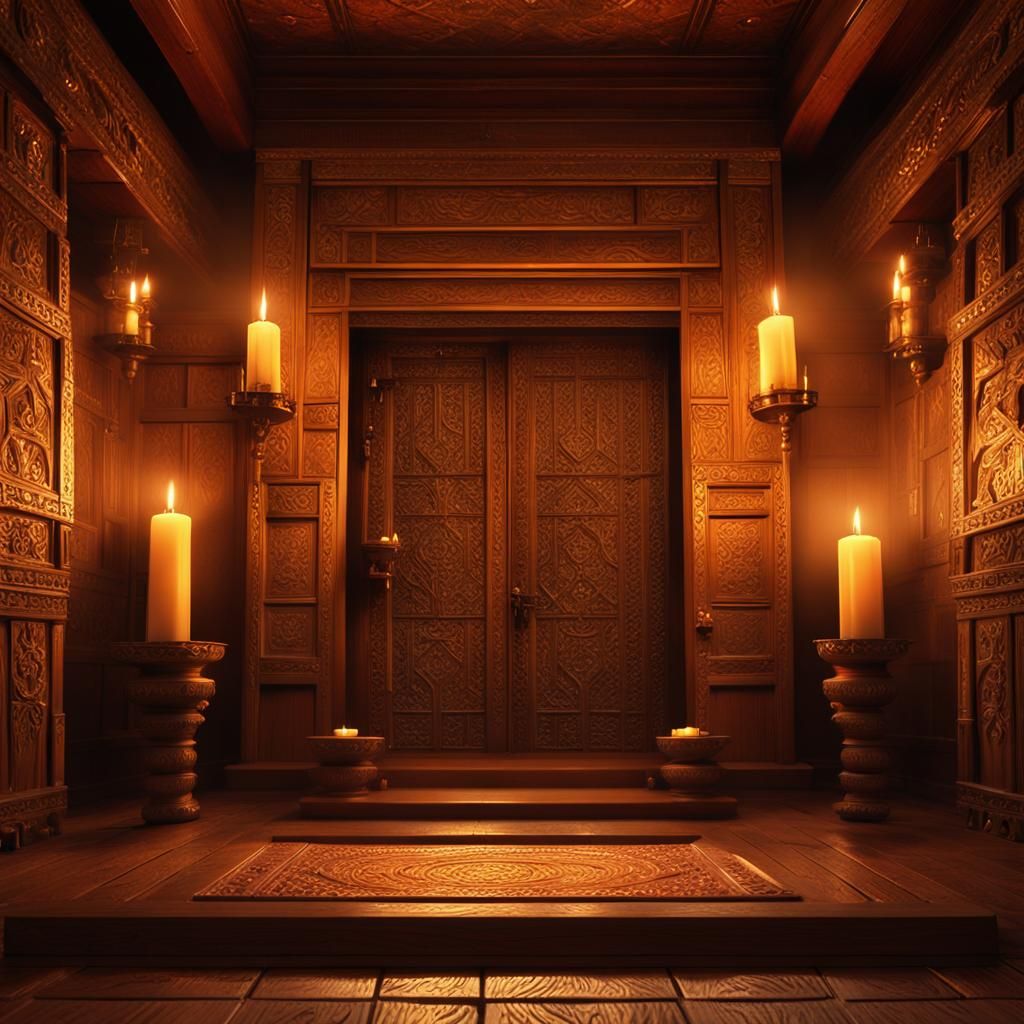 Fantastical Shrine Interior with Candlelight in Unreal Engin...