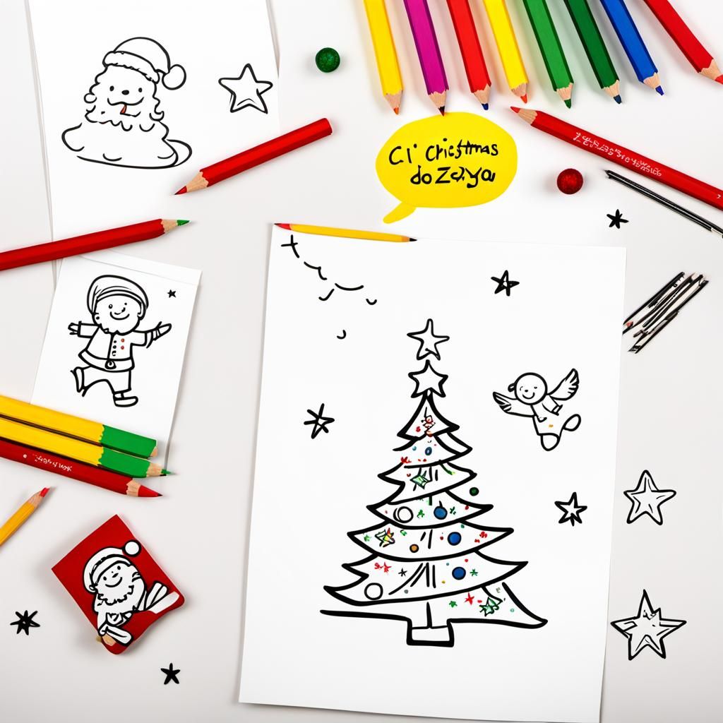 Festive Children's Drawing in Anime Style